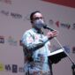 Gubernur DKI Jakarta, Anies Baswedan memberikan sambutan pada Pembukaan Jakarta Film Week 2021, Kamis (18/11) malam. Foto:  Dok: Pemprov DKI Jakarta
