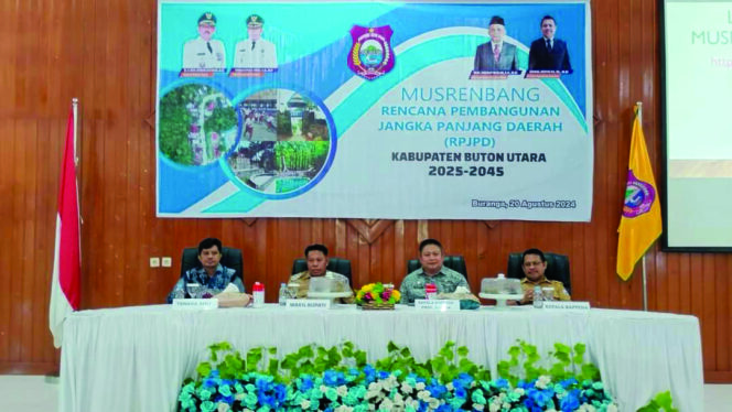 
 Musrenbang RPJPD Kabupaten Buton Utara 2025-2024 di aula Bappeda Butur. Selasa, 20 Agustus 2024.