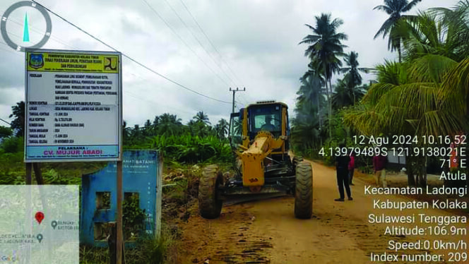 
 Jalan Wunggoloko di Koltim Mulai Diaspal
