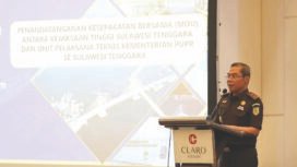 Kajati Sultra, Hendro Dewanto saat memberikan sambutan. Foto: Kadamu