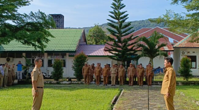 Pasca Cuti, Abd Azis mempimpin Apel Gabungan Lingkup Pemkab Koltim