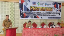 Pj Bupati Kolaka saat memberikan sambutan