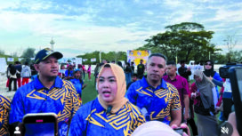 Wali Kota Siska Karina Imran bersama Ketua KONI Kendari LM. Rajab Jinik