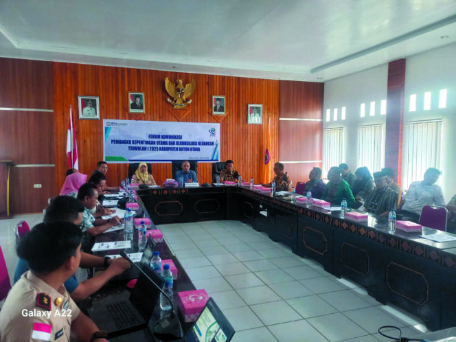 
 Pemkab Butur menggelar forum komunikasi pemangku kepentingan utama dan rekonsiliasi keuangan triwulan I di Aula Setda Butur, Kamis (8/5). FOTO: Darmawan/