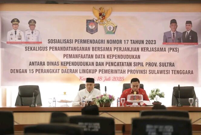 
 Pemprov Sultra Tandatangani PKS Pemanfaatan Data Kependudukan