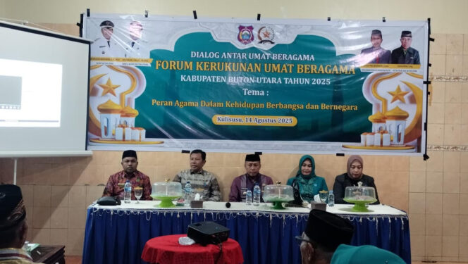 
 Bupati Butur buka resmi dialog Antar Umat Beragama yang diselenggarakan oleh Forum Kerukunan Umat Beragama (FKUB) Butur bekerjasama dengan TP. PKK Butur, di Hotel Lenlin Kulisusu. Kamis, 14 Agustus 2025.