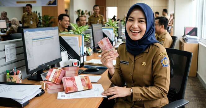 
 Ilustrasi Gaji ke 13 ASN, PNS, TNI, Polri dan Pensiunan. Gemini AI