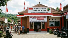 Ilustrasi penerimaan karyawan koperasi desa merah putih. gemini ai