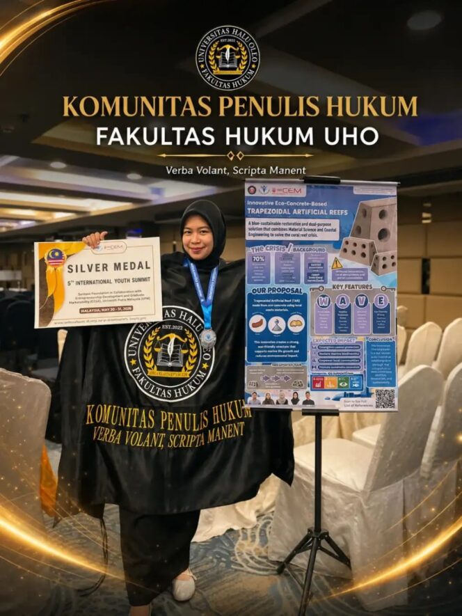 
 Mahasiswi Fakultas Hukum UHO Raih Medali Perak pada Ajang International Youth Summit di Malaysia