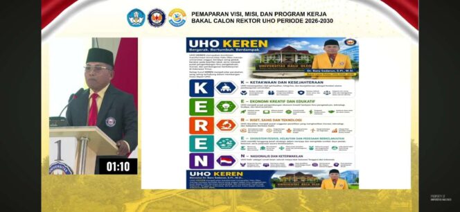 
 Bakal Calon Rektor UHO Dr. Baru Sadarun Paparkan Visi “UHO KEREN”, Tekankan Transformasi Kampus Berdaya Saing Global