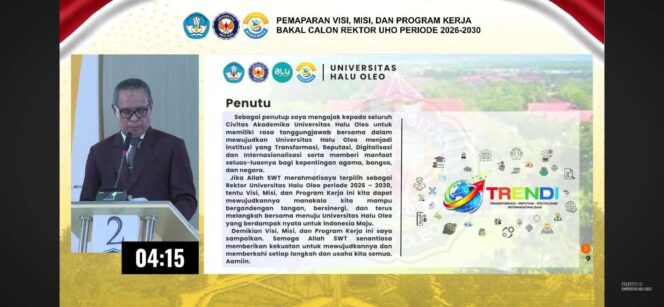 
 Prof. Dr. Edy Karno Usung Konsep “TRENDI”, Siap Wujudkan UHO Berkelas Dunia Berbasis Inovasi dan Internasionalisasi