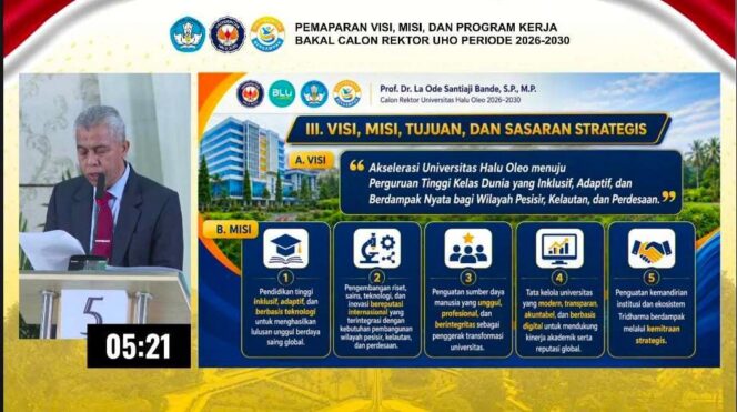 
 La Ode Santiaji Bande Paparkan Visi Akselerasi UHO Menuju Perguruan Tinggi Kelas Dunia yang Inklusif, Adaptif, dan Berdampak