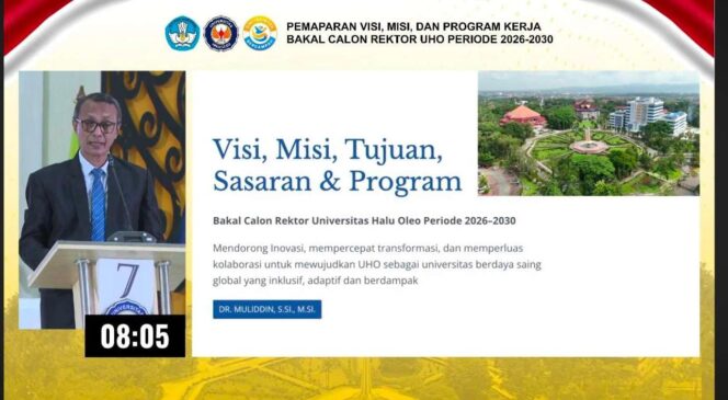 
 Dr. Muliddin Paparkan Visi Transformasi UHO 2026–2030, Targetkan Universitas Berdaya Saing Global