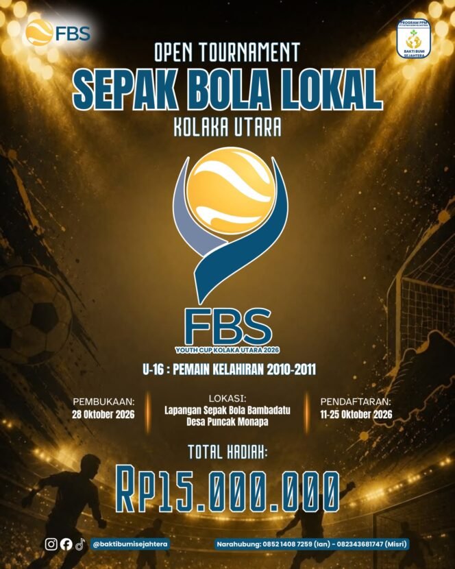 
 FBS Youth Cup 2026 Jadi Panggung Baru Talenta Muda Sepakbola Kolaka Utara